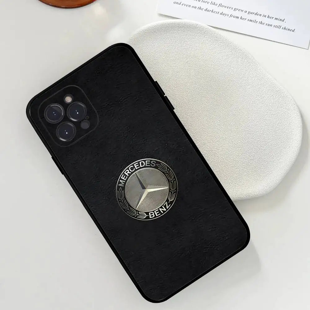 Car M-Mercedes-Ben-z-Backs Phone Case For Iphone 17 16 15 14 13 12 11 Pro Max Plus Black Shell Cover Case