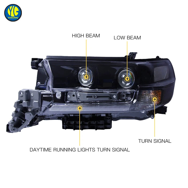 For Toyota Land Cruiser LC 200 Plug And Play Front Light 2016-2019 Lc200 Head Light Upgrade Projectors Led Headlight