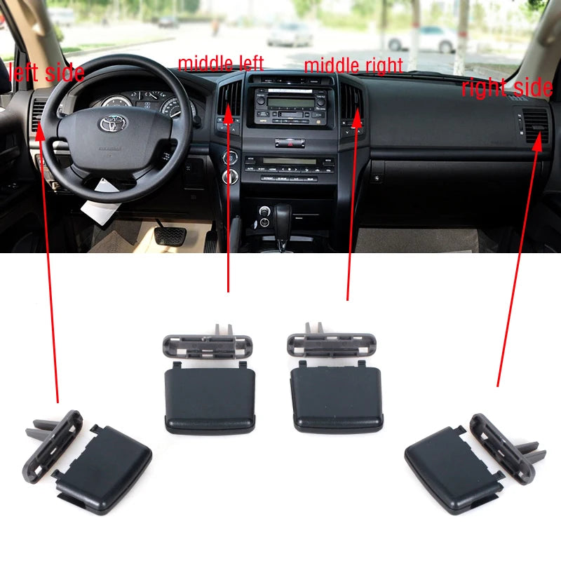 Car Front Dashboard Air Conditioner Outlet A/C Air Conditioning Vents Tab Clip For Toyota Land Cruiser LC200 FJ200 2008-2017