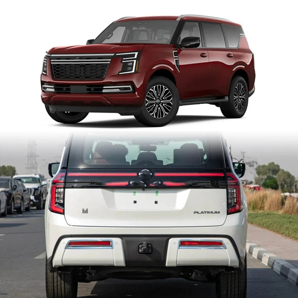 For Nissan Armada Y63 2025 2026 ABS Chrome Rear Back Fog Lights Lamp Cover Trim Bumper Reflector CAR Accessories