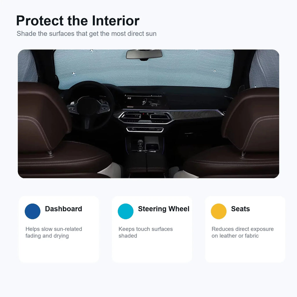 For Audi Q50 Base 2014-2017 Custom Full Set Windshield Sun Shade Aluminum Foil Heat Insulation Anti UV Foldable