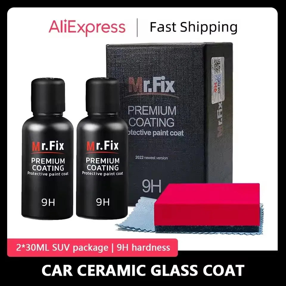 Mr Fix 9H Paint Care Car Polish Liquid Glass Ceramic Coat Anti-scratch Auto Detailing Glasscoat Super Hydrophobic Glass Coating