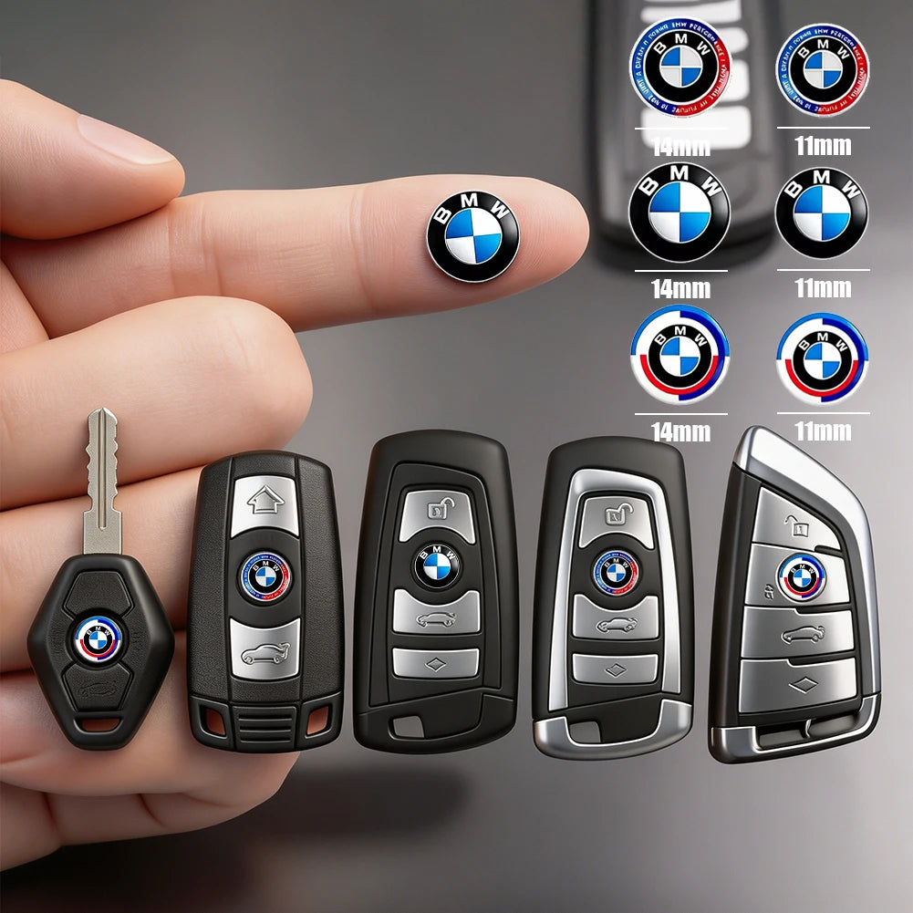 11/14mm 3D Aluminum Car Key Logo Emblem Decor Sticker Accessories For BMW E90 G80 M3 G30 M5 F82 F83 F20 F21 G42 F95 F96 G06 G07