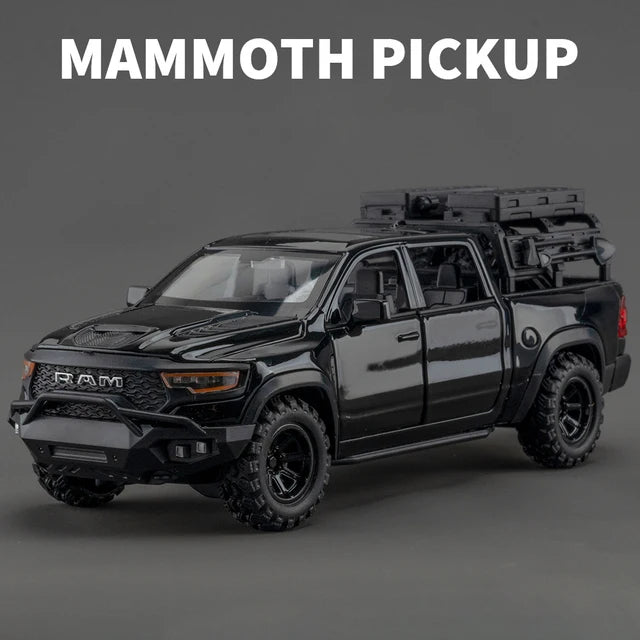 1:32 Dodge RAM 1000 TRX Mammoth Picku Alloy Car Model Sound And Light Pull Back Children's Toy Collectibles Birthday Gift