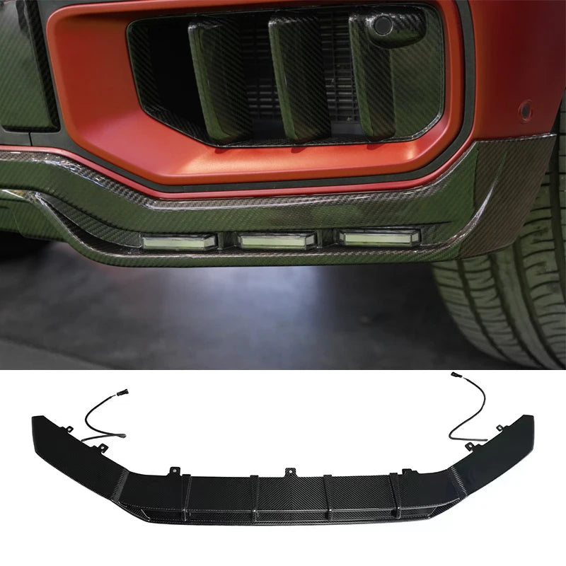 B  style dry carbon fiber front lip suitable for Mercedes G-Class sedan W465 G63 AMG G500 G350 G550 2024-206, 1:1 high-quali