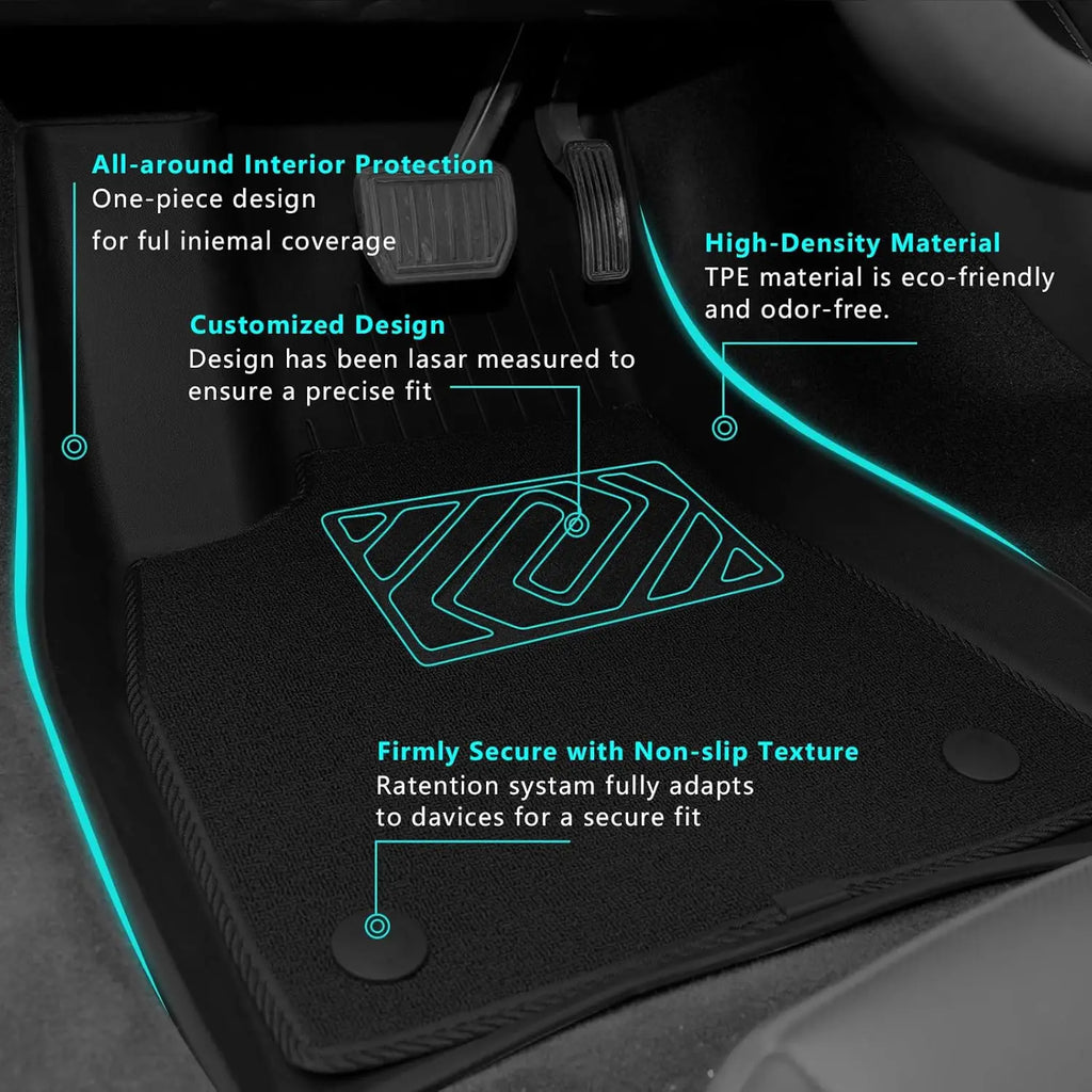 For Tesla New Model Y Juniper Premium/Performance 2025+ TPE Floor Mats Luggage Mat Wear-resistant Foot Pads ModelY Trunk Mats