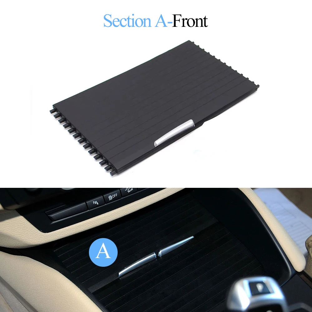 E70 E71 E72 Front Rear Interior Central Drink Water Cup Holder Cover Zipper Roller Blind Curtain For BMW X5 X6 2007-2014