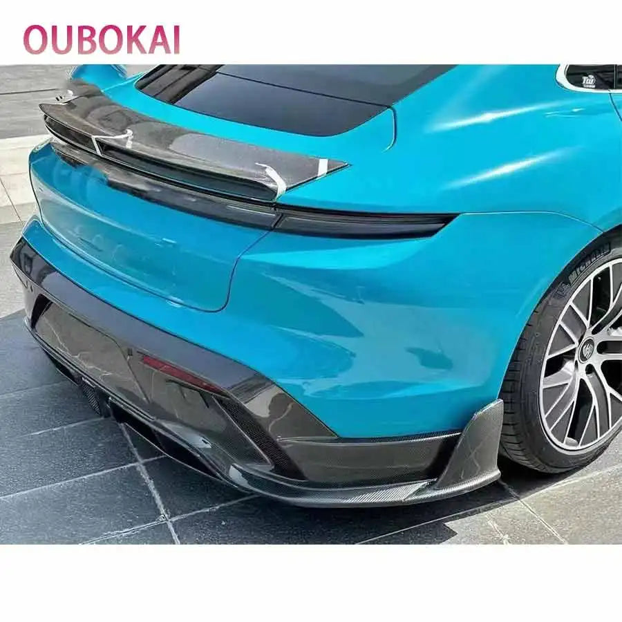 For Porsche Taycan Carbon fiber Diffuser rear bumper diffuser spoiler rear lip Shunt Car parts MS style upgrade body kit