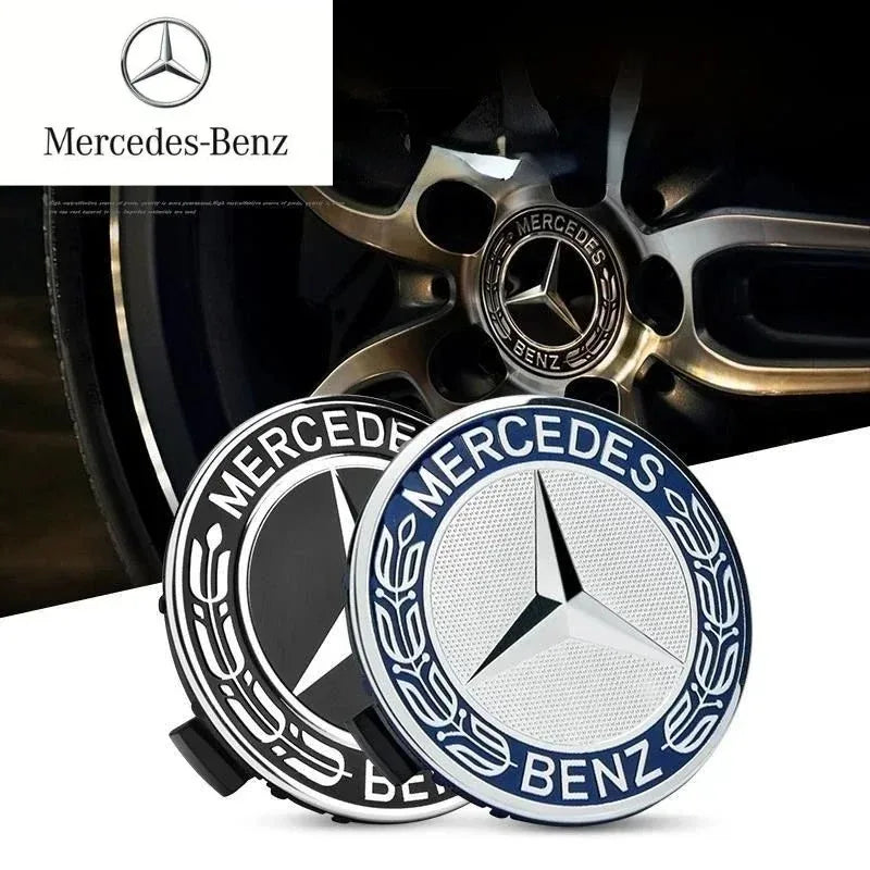 4 Pieces/Set Mercedes Benz AMG Wheel Center Hub Caps 75mm Diameter with Embossed Benz Emblem Tire Rim Covers for W203 W206 W220