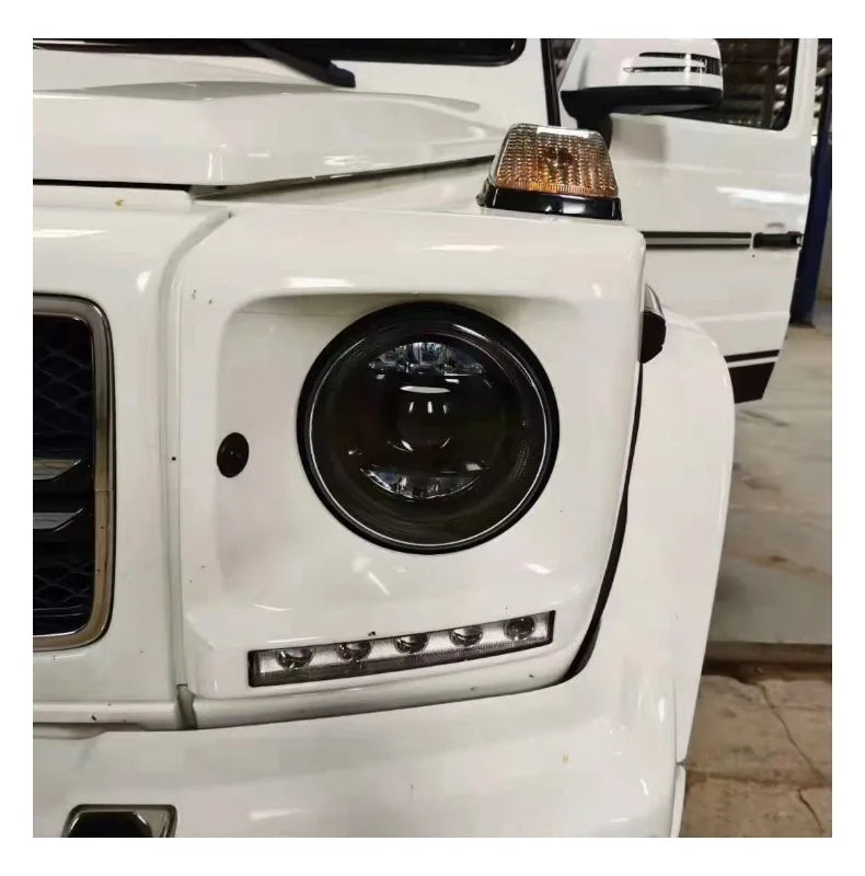 For Mercedes-Benz G-Class W463 G500, G63, G350, G65, G55 Modified With Geometric Headlights, Blackened Old Model Upgraded To New