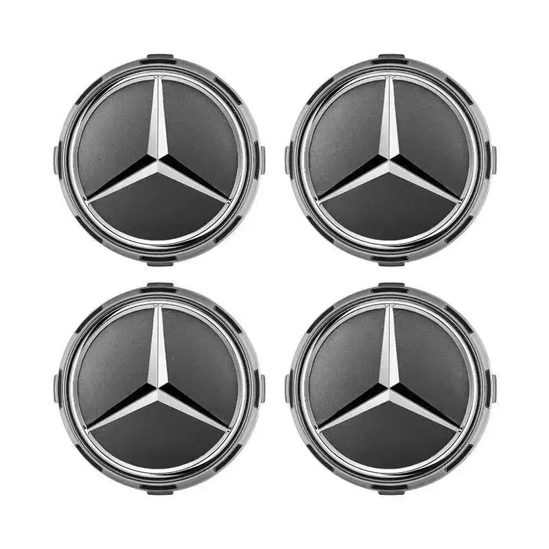 4 Pieces/Set Mercedes Benz AMG Wheel Center Hub Caps 75mm Diameter with Embossed Benz Emblem Tire Rim Covers for W203 W206 W220