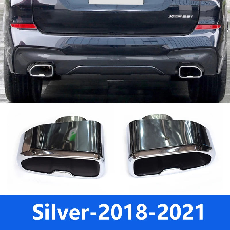 for 2018-2023 BMW X3 X4 G01 G08 G02 Exhaust Upgrade M40i Square Black Stainless Steel Muffler Tip Tailpipe Exhaust Tip