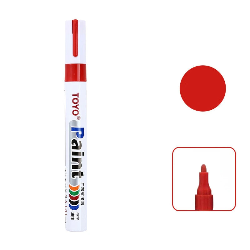White Waterproof Cars Wheel Tire Oily Mark Pen Auto Rubber Tyre Paint Pen Cd Metal Permanent Paint Marker Graffiti Touch Up