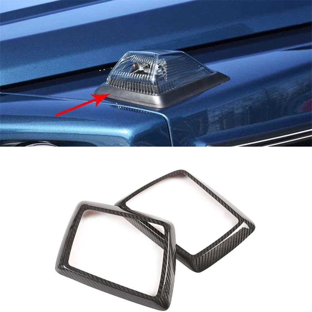 ABHX-Carbon Fiber Hood Turn Signal Trim Fit For Mercedes-Benz W463 W464 G CLASS 2018-2020 Hood Turn Signal Trim Styling