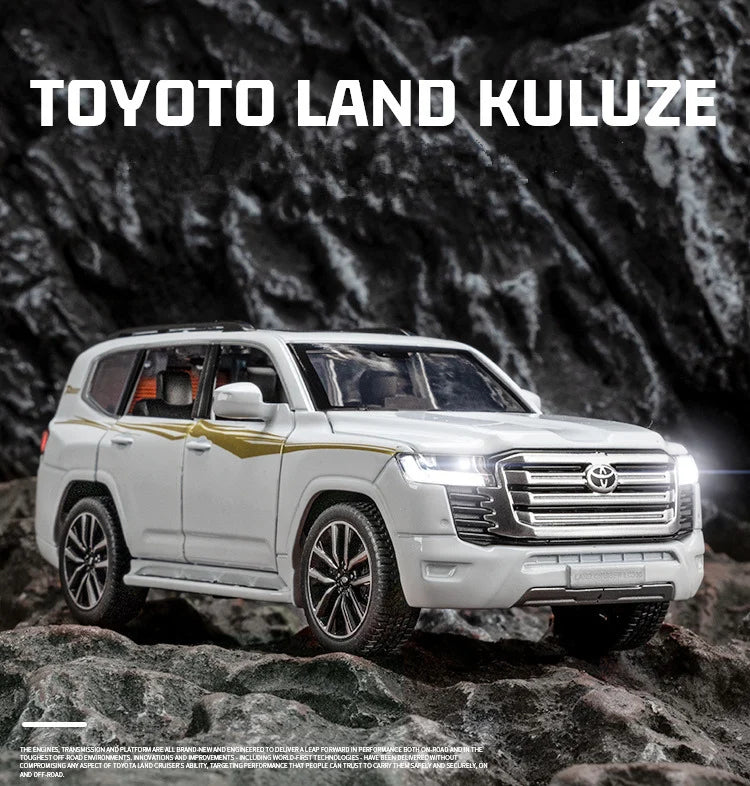 1/32 Toyota Land Cruiser LC300 Prado SUV Alloy Car Model Diecast Metal Toy Off-road Vehicles Car Model Sound and Light Kids Gift