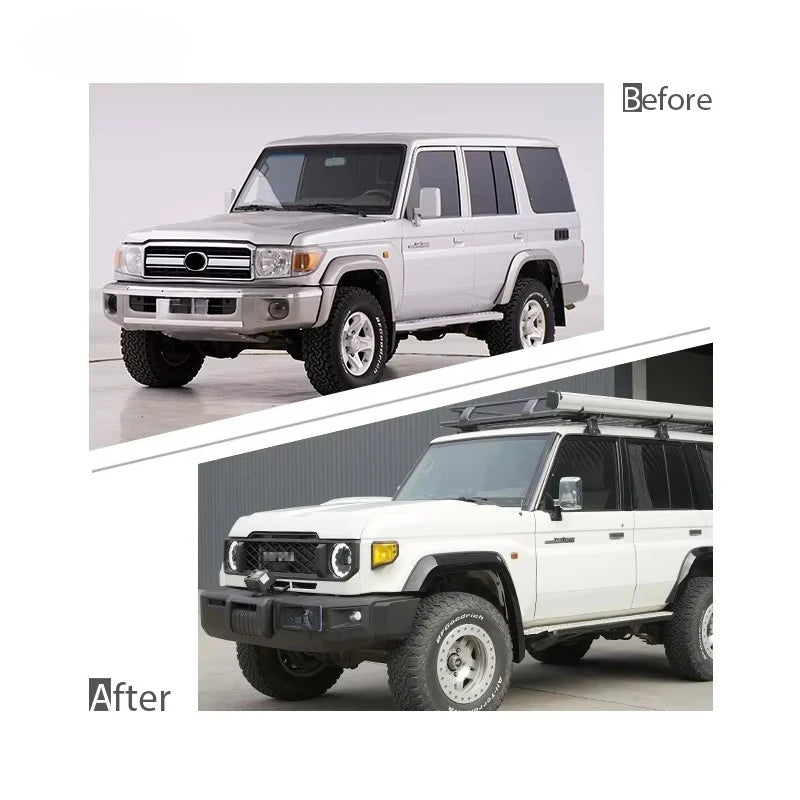 GBT Factory 2025 Land Cruiser 76 Series Upgrade Bodykit for 2002-2022 Fj76 Model Front Bumper Rearview Mirror Headlight