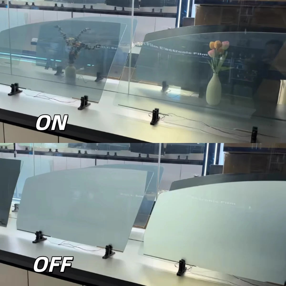 Black PDLC Film For Electric Car Windows 0.45mm With Silicone Glue - Privacy Smart Film Switchable Smart Glass Film