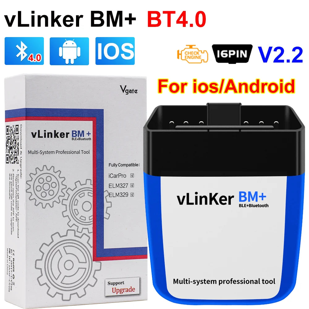 Vgate VLinker BM+ BM For BMW Scanner ELM327 BT4.0 OBD 2 Wifi OBD2 Car Diagnostic Tool ELM 327 Auto ODB2 For BMW Bimmercode