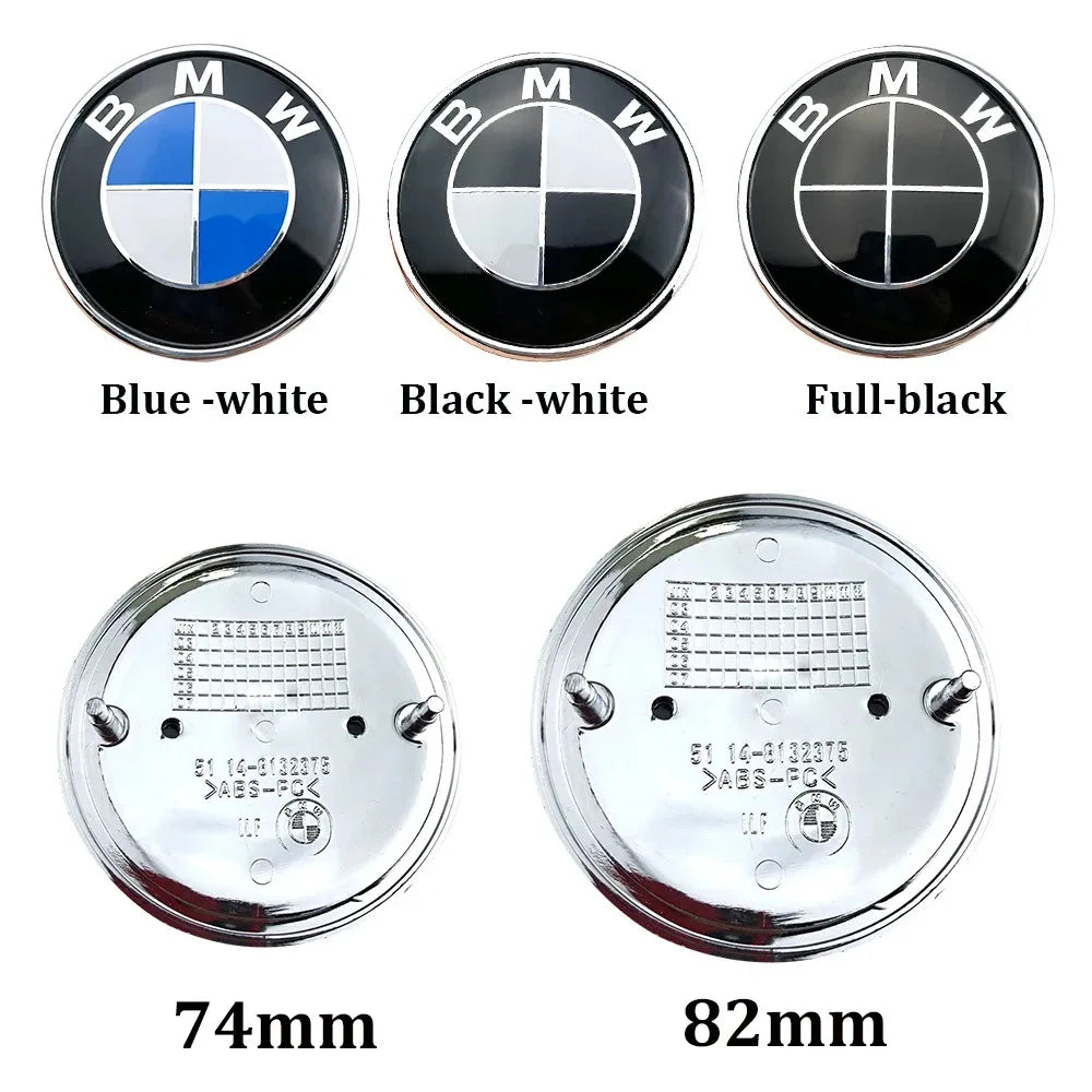 2pcs 74mm 82mm car Front Hood Rear Trunk Badge Emblem For BMW MIni E46 E90 E39 E60 E36 E30 E61 E91 E92 E87 F10 F20 F30 X3 X5