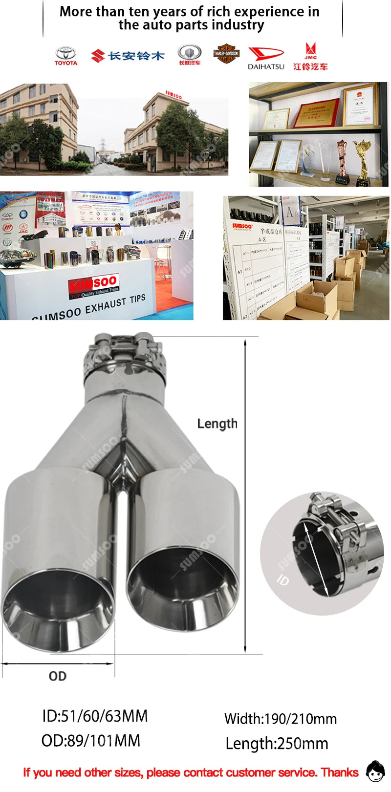 ER 1 PCS Exhaust Tip Car Modify Double Outlet Exhaust Pipe Nozzle Decoration Stainless Tail Pipes Muffler