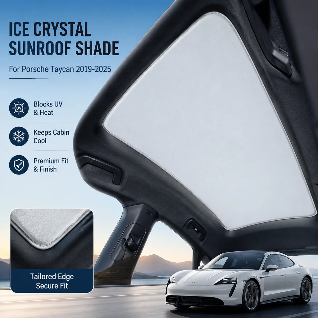 For Porsche Taycan 2019-2025 Car Ice Crystal Sunroof Sunshade Skylight Roof Heat Insulation Shading Interior Auto Accessory