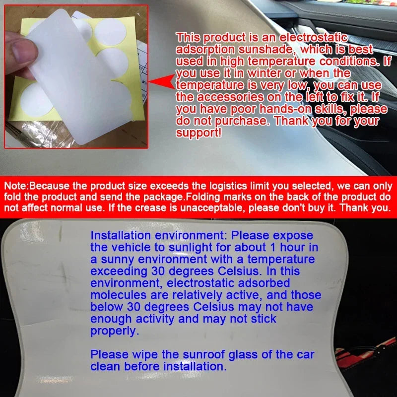 For PORSCHE Taycan 2023-Present Suede Fabric Electrostatic Adsorption Sunroof Sunshade Anti UV Heat Insulation Skylight