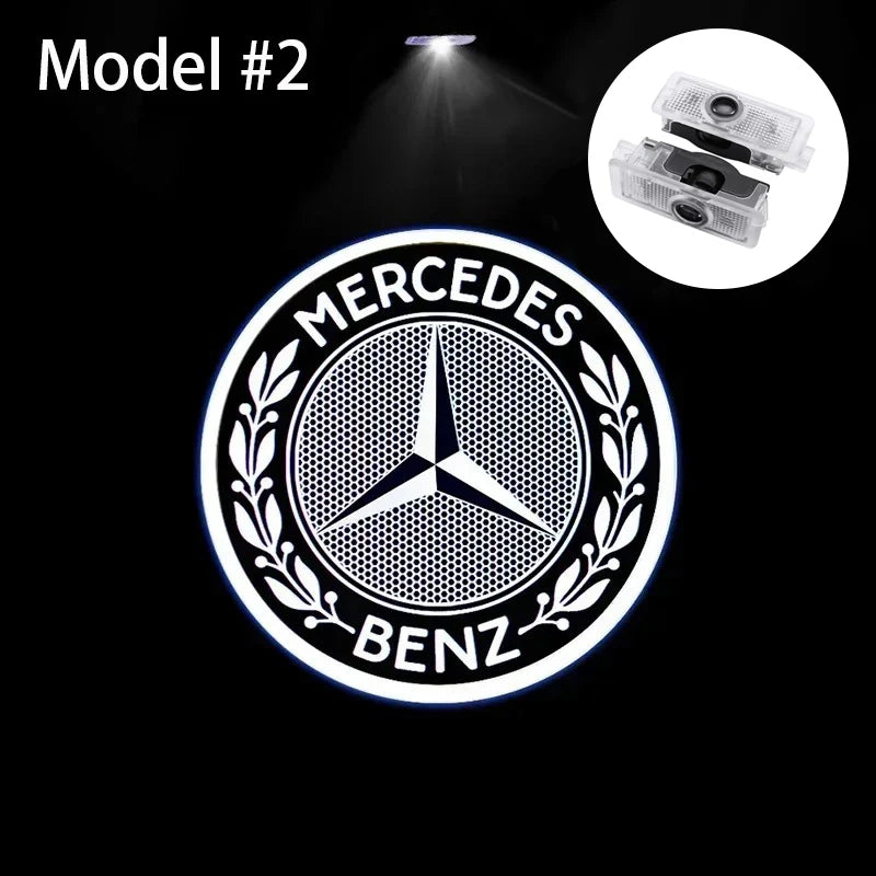 2Pcs Led Car Door Welcome Light Logo Projector For Mercedes Benz W212 W205 AMG ML W166 W176 W177 W213 W246 GLB GLC GLA GLS GLE1