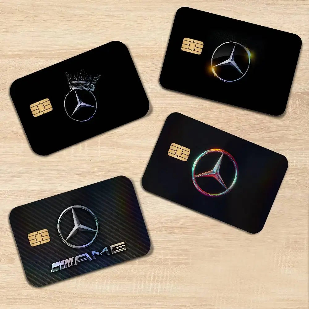 M-Mercedes-Ben-z-Backs Laser Sparkle Bank Card Stickers Universal DIY Craft Decor Accessories