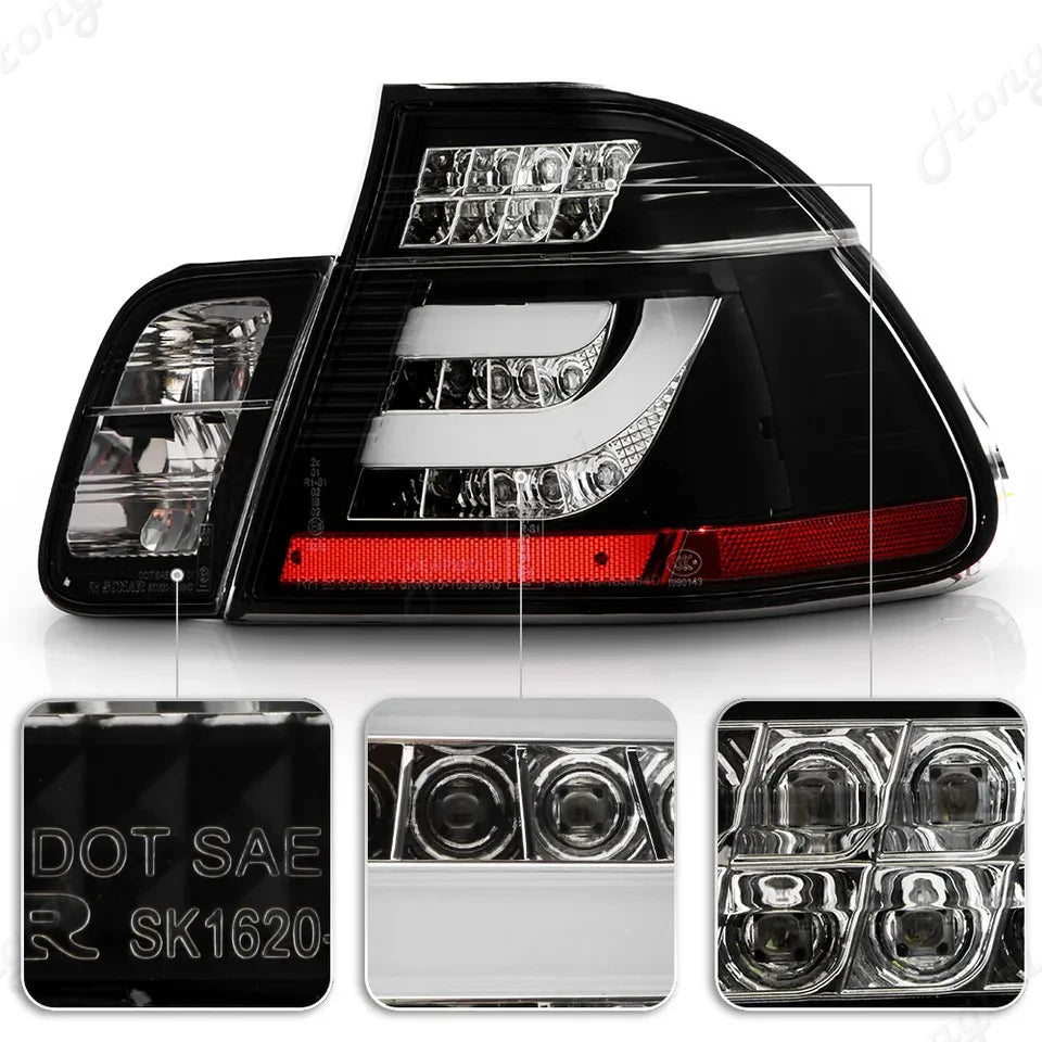 Pair Taillight assembly For 2001-2014 BMW 3 Series E46 318i 320 325 LED Modify the brake lights, reverse the lights，turn signal