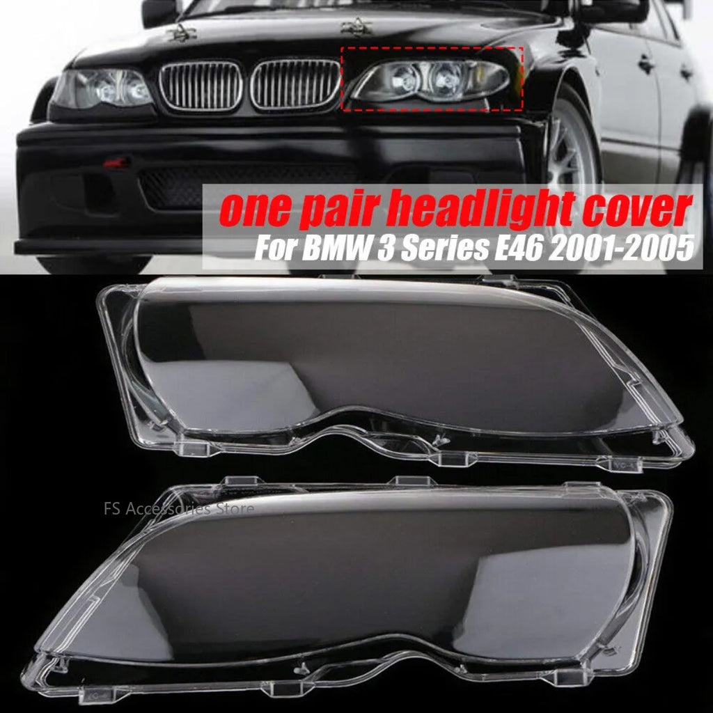 Car Headlight Light Lens Covers for BMW 3 Series E46 318i 320i 325i  4 Doors Sedan 2002-2005 headlight lamp cover