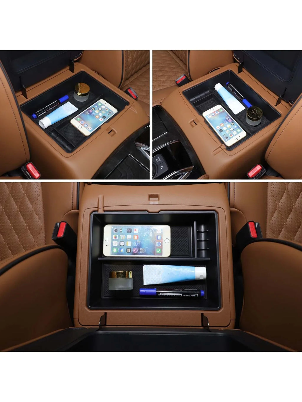 Multipurpose ABS Center Console Armrest Storage Box For Nissan Patrol 2023-2026 Infiniti QX80 2023-2026 Stowing Tray Container