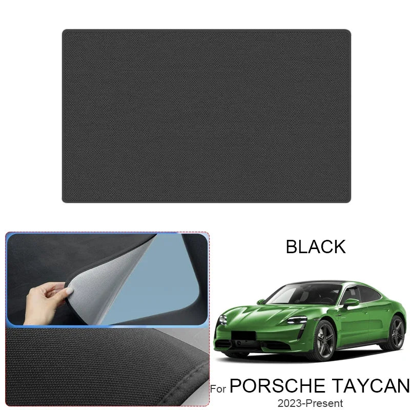 For PORSCHE Taycan 2023-Present Suede Fabric Electrostatic Adsorption Sunroof Sunshade Anti UV Heat Insulation Skylight