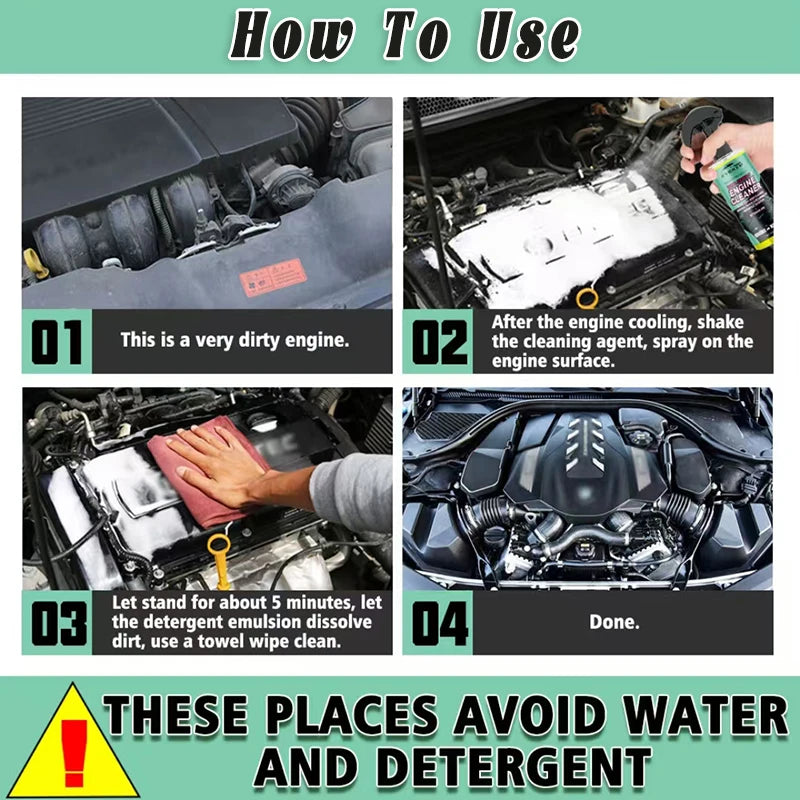 Car Engine Compartment Cleaning Agent, No Water Wash Oil Stain Remover, Deep Rust Removal and Cleaning/c.