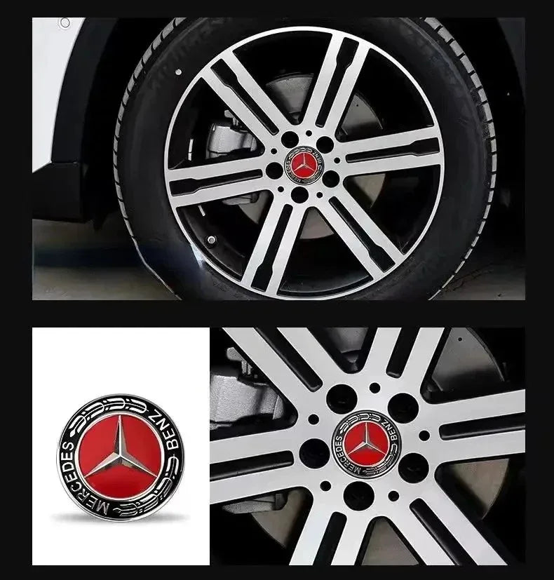 4 Pieces/Set Mercedes Benz AMG Wheel Center Hub Caps 75mm Diameter with Embossed Benz Emblem Tire Rim Covers for W203 W206 W220