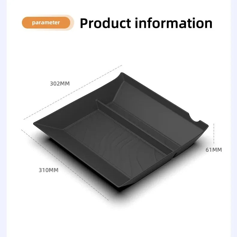 For Nissan Patrol Y63 Armada 2026 2025 Center Console Lower Storage Box TPE Anti Slip Organizer Tray Car Interior Accessories