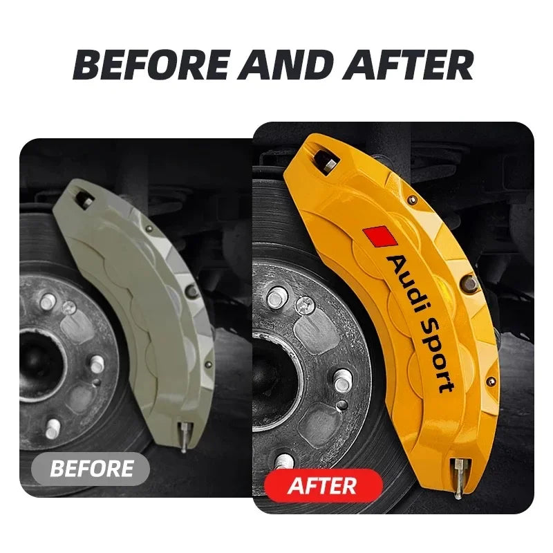 Car Brake Caliper Sticker Heat Resistant Decals Auto Accessories For Quattro For Audi S Line A1 A3 A4 A6 A7 Q3 Q5 Q7 RS3 RS4 RS5