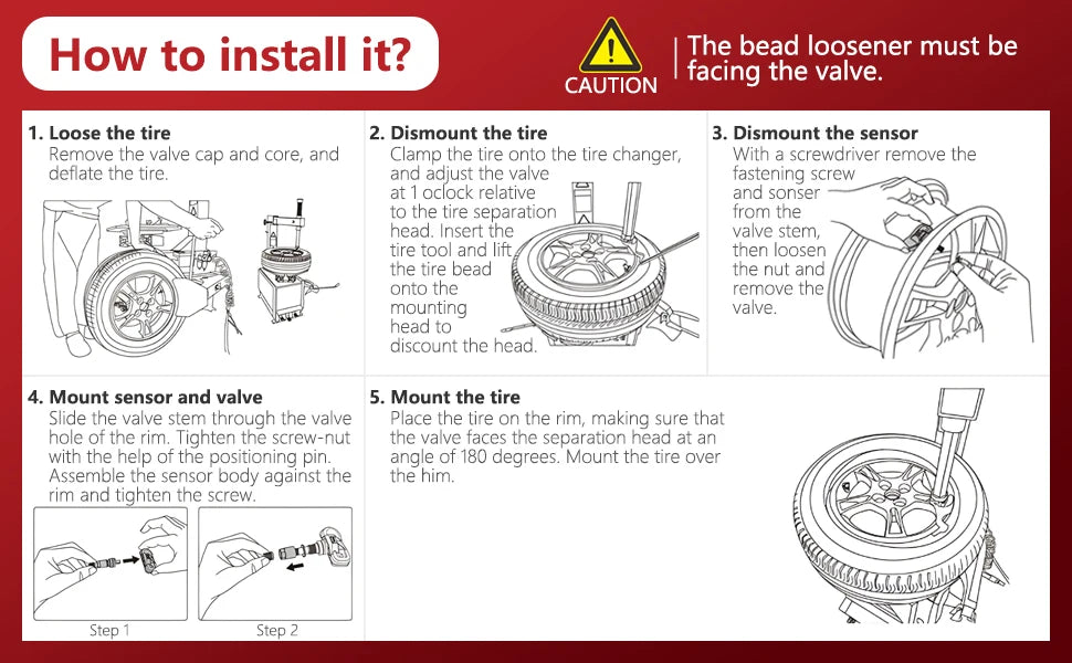 LAUNCH LTR-03 TPMS Sensor 315MHz/433MHz Dual Frequency Screw-in Metal Valve Tire Pressure Monitor System Programmable
