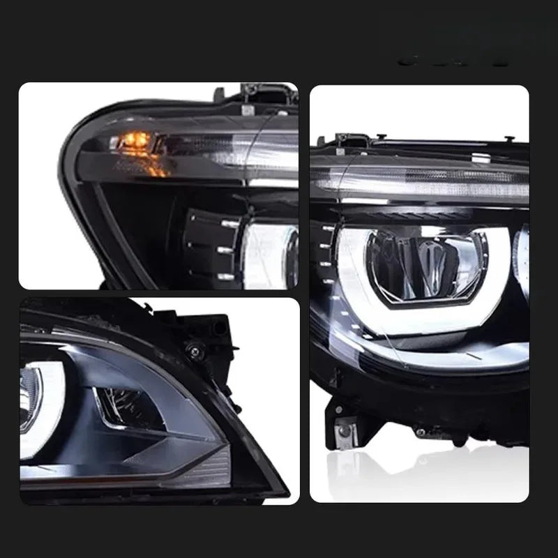 Car Daytime Running Lights Dynamic Turn Signals 6000K LED Headlights for 2009-2015  7 Series F01 F02 Upgraded Headlight