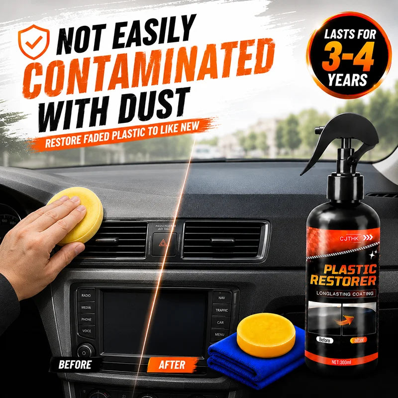 Car Plastic Restorer Leather Rubber Restore Back To Black Gloss Plastic Renovator Longlasting Coating Wax Polish Cleaning Liquid