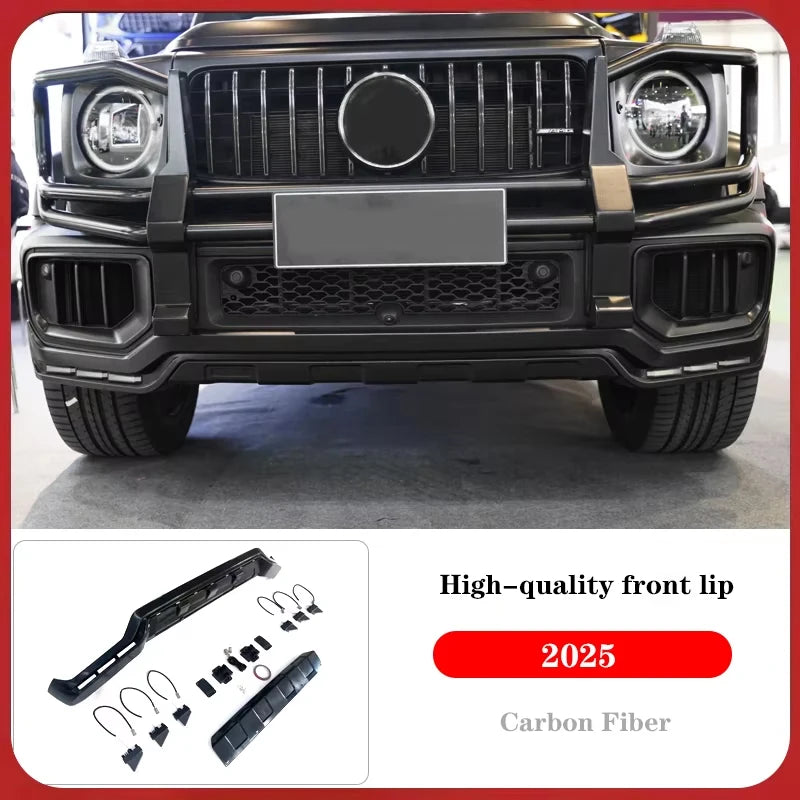 B  style dry carbon fiber front lip suitable for Mercedes G-Class sedan W465 G63 AMG G500 G350 G550 2024-206, 1:1 high-quali