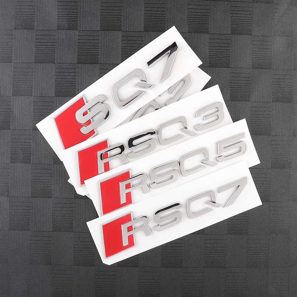3D ABS Auto Body Rear Trunk Decoration Sticker Car Styling Emblem Decal Refit Accessories For Audi SQ3 SQ5 SQ7 RSQ3 RSQ5 RSQ7 RS