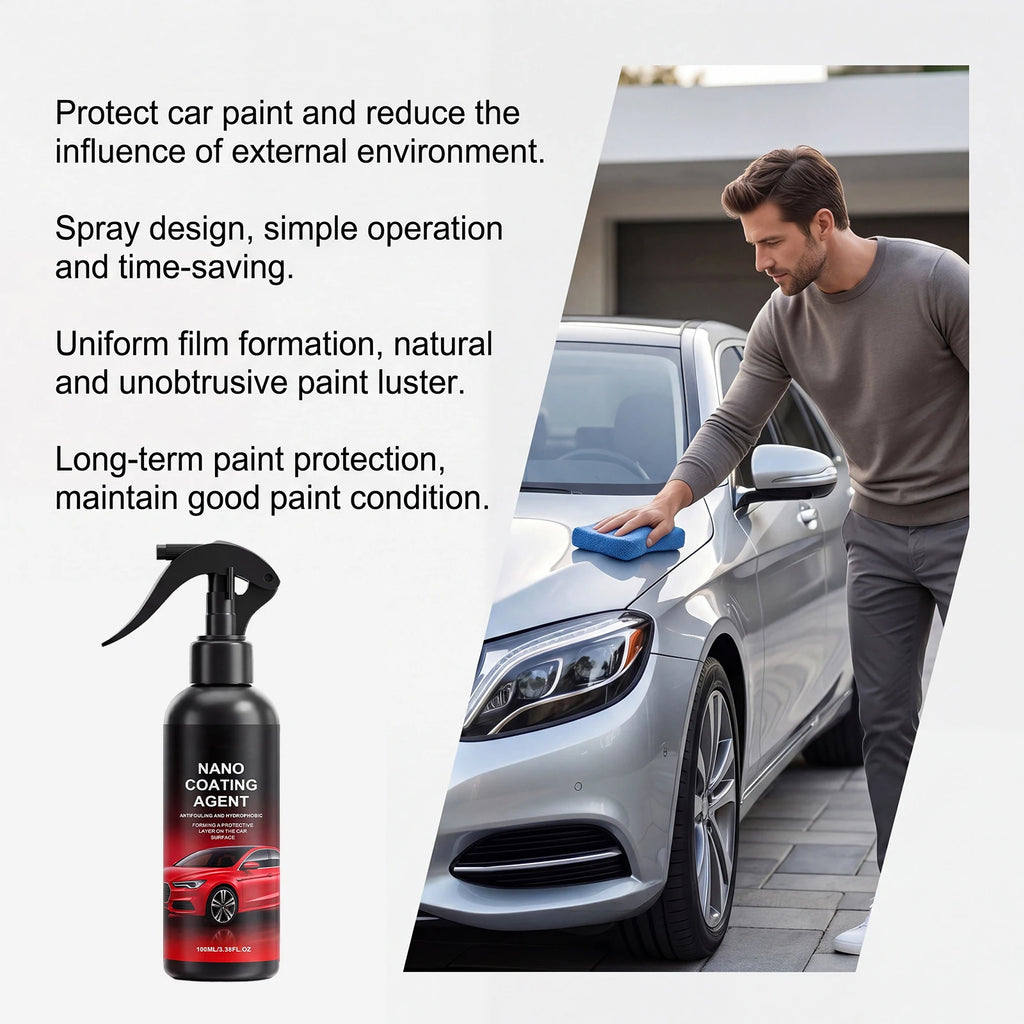 Universal Auto Graphene Nano Ceramic Coating Complete Kit, Professional Car Paint Polishing Brush, Ultra Shiny Finish, Long Last
