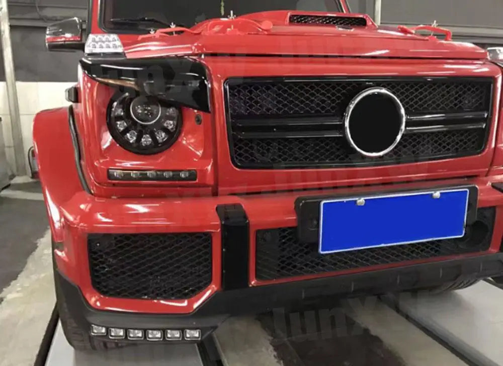 Carbon Fiber Front Splitters Eyebrows Covers Eyelids Trim Stickers For Benz G Class W463 G63 G65 G500 G55 1990 - 2018 FRP 2PCS