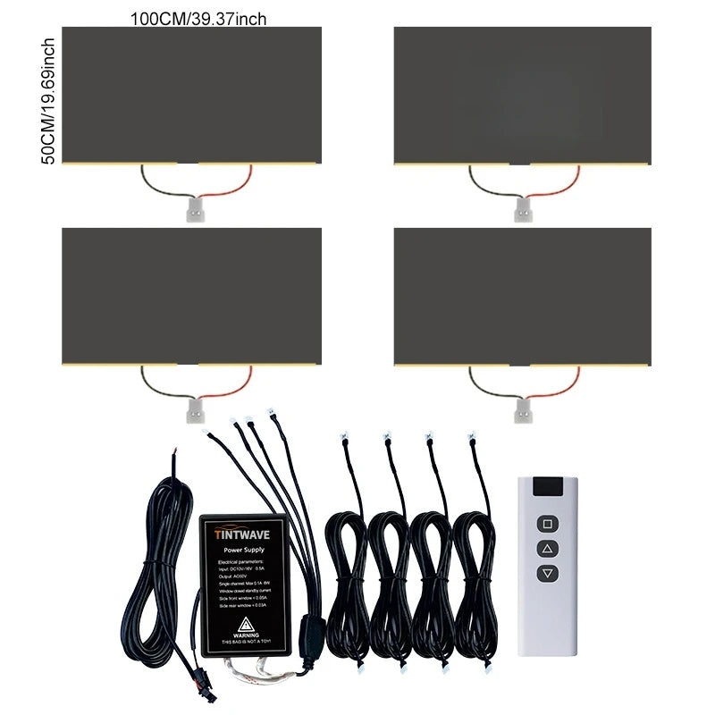 Deep Black Automotive Switchable Smart Tint Privacy Glass Dimming Car Tint With Remote Control