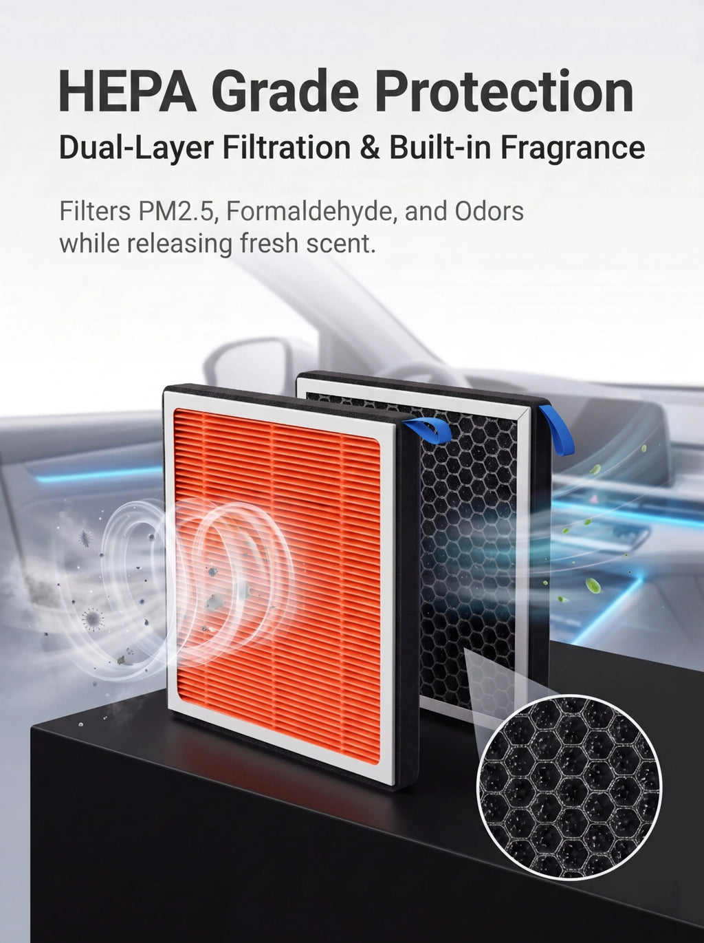 For Toyota Hilux Cabin Filter Air Filter Activated Carbon Air Conditioning Filter with Fragrance to Purify Car Cabin Air
