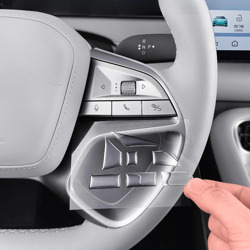 For BYD Sealion 06 Dmi/Ev Steering Wheel Epoxy Button Patch Interior Scratch Resistant Button Protector Automobiles Accessories