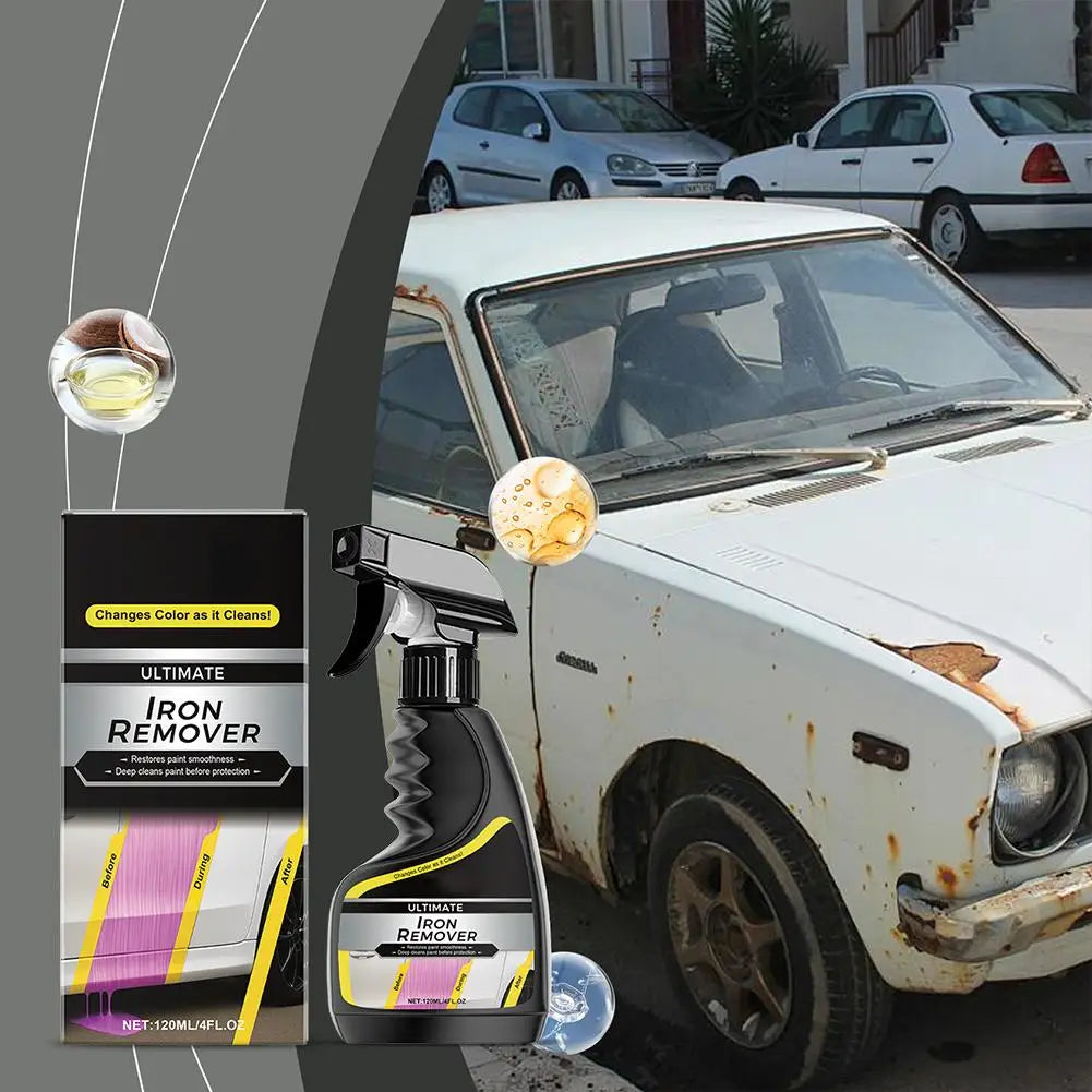 1/2X Car Wheel Hub Care Auto Exhaust Pipe Rust Remover Quickly Clean Metal Iron Rust Derusting Spray Prowder Stain Removal Agent