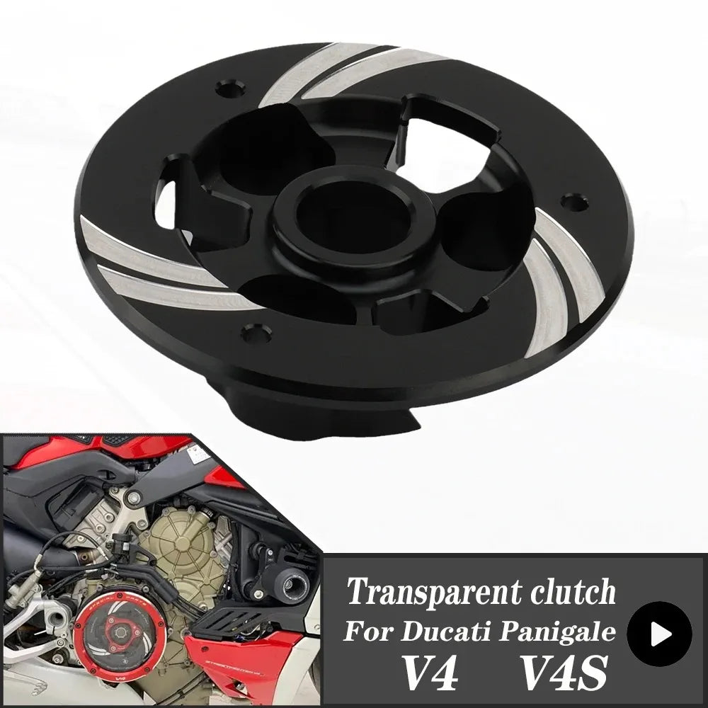 For DUCATI Panigale V4 1100 2018-2023 V4S 18-23 Clutch Transparent Engine Side Protection Cover Refitted Aluminum