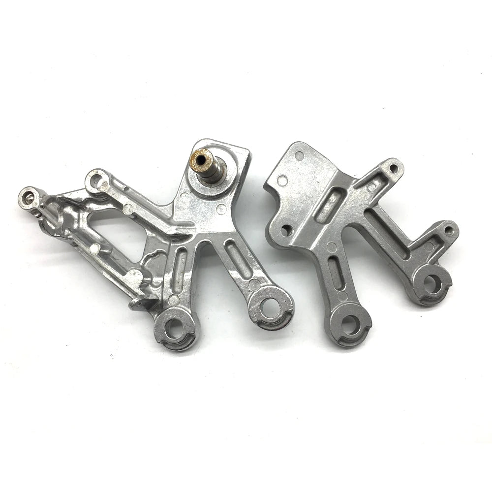 Motorcycle Silver Front Rider Foot Pegs Footrest Bracket Fit For Kawasaki Ninja ZX12R 2002-2005