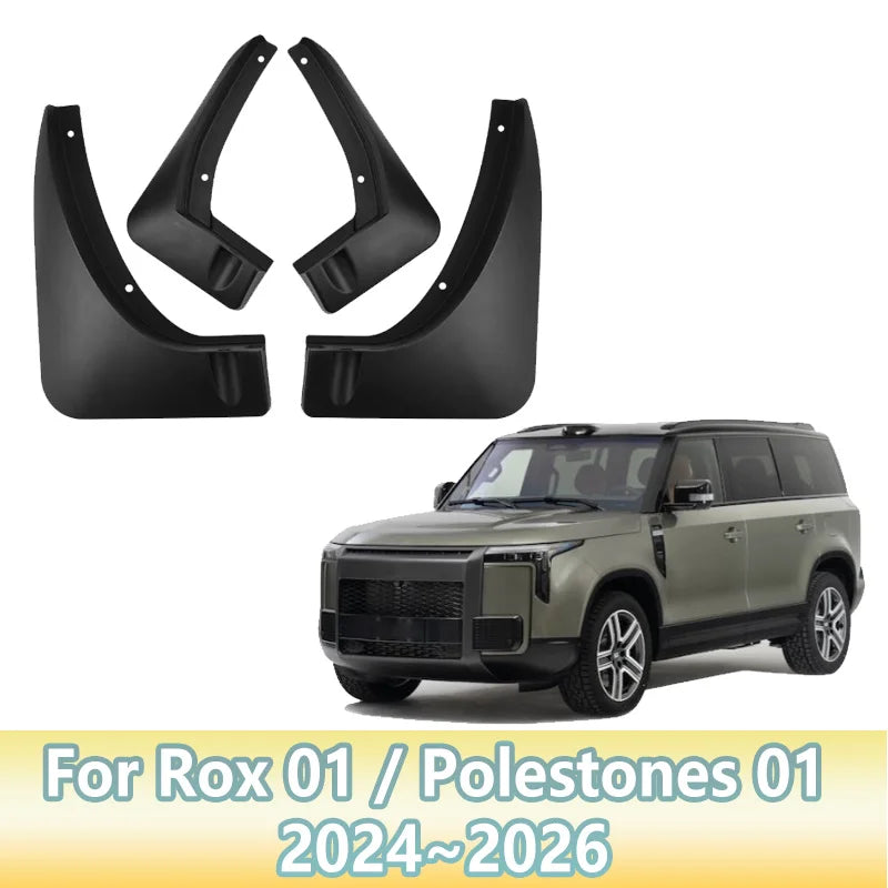 4PCS Car Mudguards For Rox 01 Polestones 01 2024 2025 2026 Anti-splash Mud Flap Guard Wheel Fender Mudflaps Tools Accessories